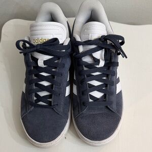 Adidas Dark Blue and White Casual Sneakers